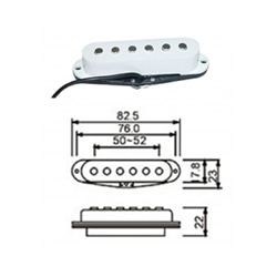 PICK-UP DR PARTS GUIT ELECT SINGLE SPU/WT - DR PARTS