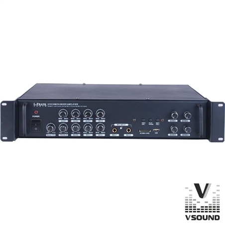 AMPLIFICADOR VSOUND VSPA120U PA 24/220V 4ZONAS 240W - VSOUND