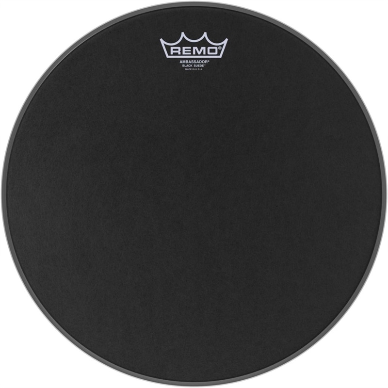 PELE REMO AMBASSADOR BLACK SUEDE 14" BA-0814-ES - REMO