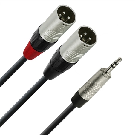 CABO ADAM HALL JACK ST 3,5-2X XLR M 1.80MT K4YWMM0180 - ADAM HALL