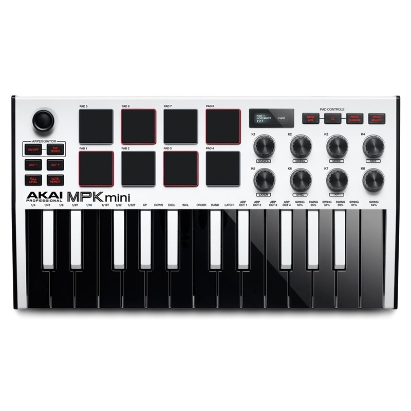 TECLADO MIDI AKAI MPK-MINI MPK3 WHITE - AKAI