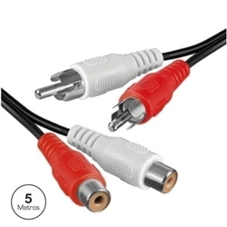 CABO 2RCA MACHO - 2RCA FEMEA 5M - MUSICA.COM