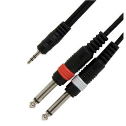 CABO ALPHA AUDIO JACK 3.5MM M ST/ 2 JACK 6.5MM 6 MT - GEWA