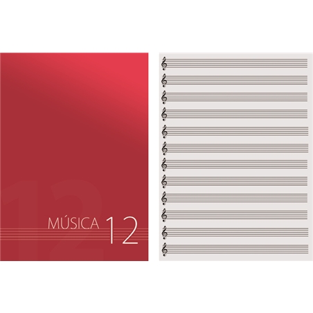 CADERNO DE MUSICA OQAN DIN A4 12 PAUTAS - OQAN