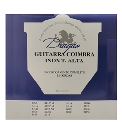 JOGO CORDAS GUIT FADO ACO INOX-COIMBRA ALTA TENSÃO ESPECIAL - DRAGÃO