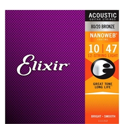 JOGO CORDAS ELIXIR ACOUST NANOWEB EXTRA LIGHT 10/47 BRONZE - 922505386