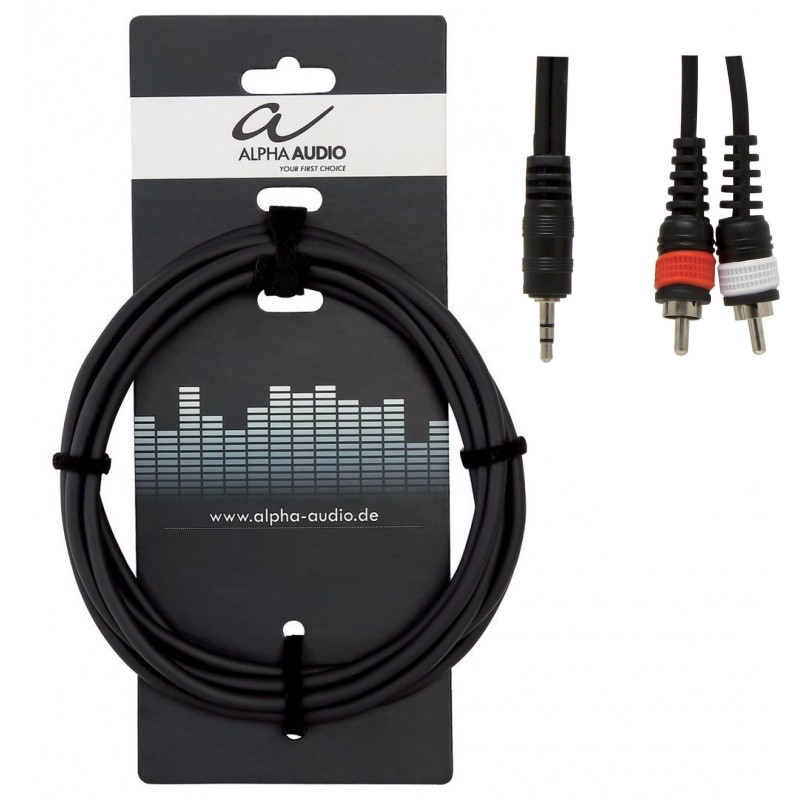 CABO ALPHA AUDIO 3MT JACK 3.5 M ST - 2RCA M - GEWA