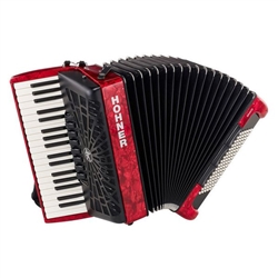 ACORDEÃO HOHNER BRAVO III 96 BX VERMELHO SILENTKEY - 130813429