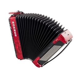 ACORDEÃO HOHNER BRAVO III 96 BX VERMELHO SILENTKEY - HOHNER