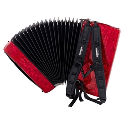 ACORDEÃO HOHNER BRAVO III 96 BX VERMELHO SILENTKEY - HOHNER