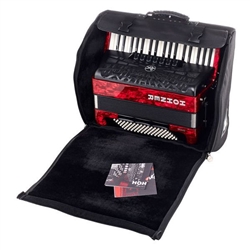 ACORDEÃO HOHNER BRAVO III 96 BX VERMELHO SILENTKEY - HOHNER