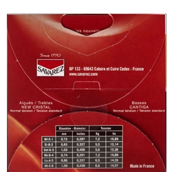 JOGO CORDAS SAVAREZ 510CR NEW CRISTAL CANTIGA - SAVAREZ