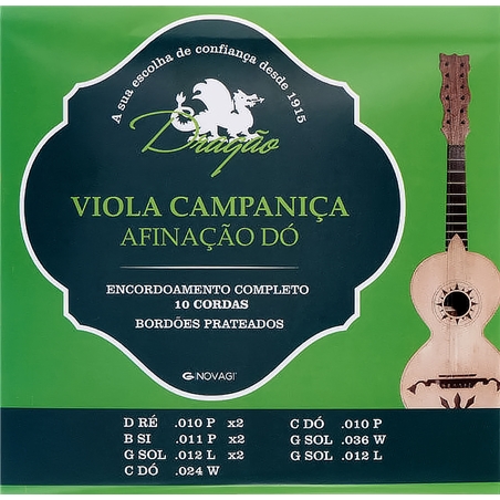 JOGO CORDAS NAC VIOLA CAMPANIÇA - AFINAÇÃO DÓ - DRAGÃO