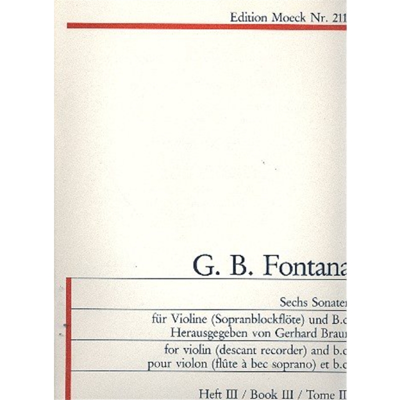 LIVRO 6 SONATEN VOL. 3 48 G. B. FONTANA - DIVERSOS
