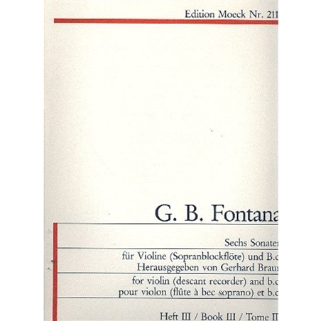 LIVRO 6 SONATEN VOL. 3 48 G. B. FONTANA - DIVERSOS