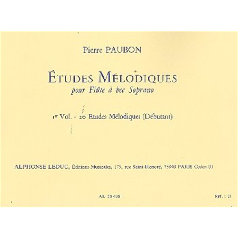 LIVRO FLAUTA ÉTUDES MÉLODIQUES VOL.1 PIERRE PAUBON - DIVERSOS