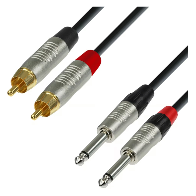 CABO ADAM HALL K4TPC0300 2 JACK 6.3 M M - 2RCA M 3MT - ADAM HALL